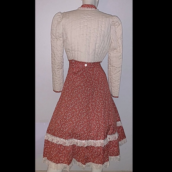 1970’s Handmade Gunne Sax Skirt Quilted Jacket XS - Picture 5 of 8